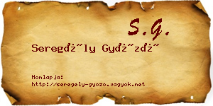 Seregély Győző névjegykártya